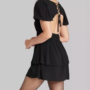 Wild fable backless cutout lace up xl mini dress black